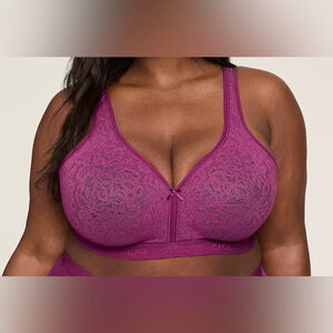 CACIQUE Cotton Collection Lightly Lined No-Wire Bra 46D – NWT Purple Lane Bryant